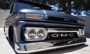 This Stunning "Shoreline Blue" GMC C10 Rides on an Air Suspension, Does Killer Burnouts
