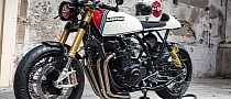 This Svelte Kawasaki Z1000 Cafe Racer Wears Martini Colors, Looks Great Doing It