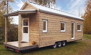 This Swedish Tiny Home Is Wonderfully Rustic, Flaunts a Built-in Porch and Ample Storage