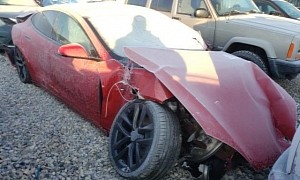 This Tesla Model S Looks Like It's Been Stomped by an Elephant, Still Gets Listed for Sale