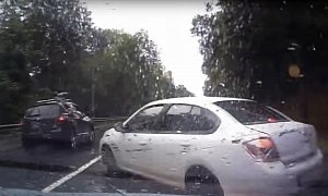 This the Worst Thing You Can Do When Trying to Avoid a Crash in Rain