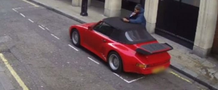Porsche  911 Slantnose Cabriolet attacked by thief