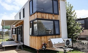 This Three-Bedroom Tiny Home Impresses With Large Corner Windows and Sophisticated Details