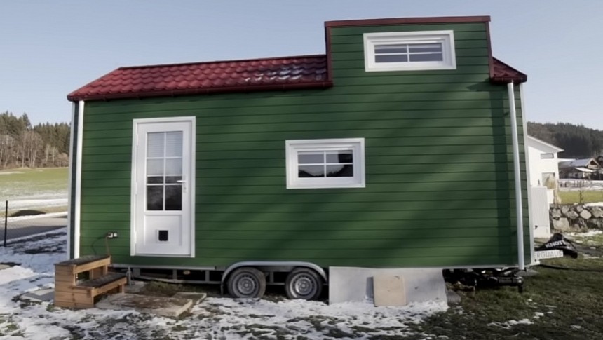 Affordable tiny house with a loft bedroom and functional kitchen