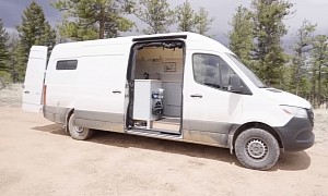 This Van Conversion Can Work as a Mobile Home, Boasts Hidden Shower and Is Winter-Proof