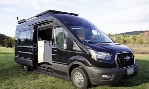This Van Conversion Is a Huge Kitchen With a Wet Bath and Bed Added to It