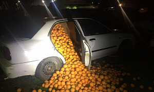 Thousands of Kilos of Oranges Stolen with a Suzuki Baleno Sedan
