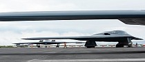 Three B-2 Spirits on the Ground Look Like Pancakes on a Plate