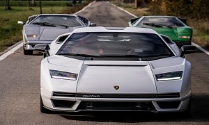 Three Generations of the Iconic Countach Shared the Road Roaring Loud and Clear