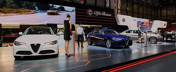 Alfa Romeo stand at 2016 Geneva Motor Show