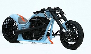 Thunderbike Gulf Edition Wraps Harley-Davidson Custom Build in Le Mans Colors