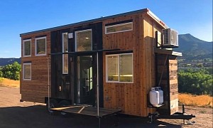 Timberwolf Tiny House Has Only One Loft but Two Sleeping Spaces Thanks to an Elevator Bed