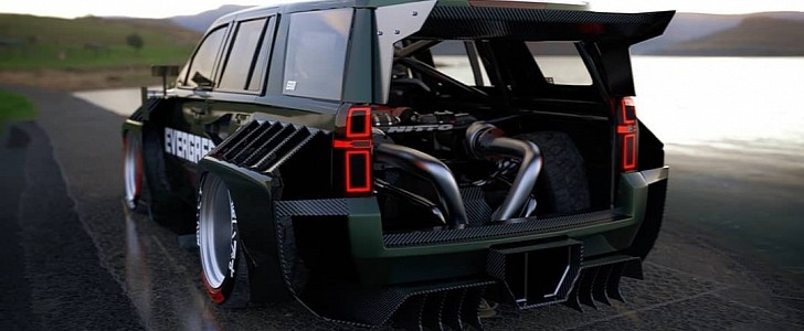 Time Attack Chevy Tahoe "Evergreen" Is a Mid-Engined SUV Rendering
