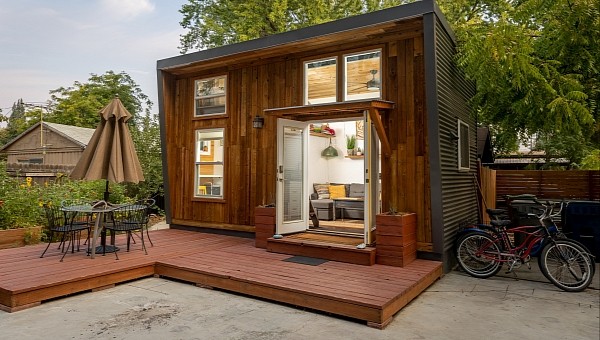 Chateau Ivan is a tiny home made almost entirely of "second-hand" materials