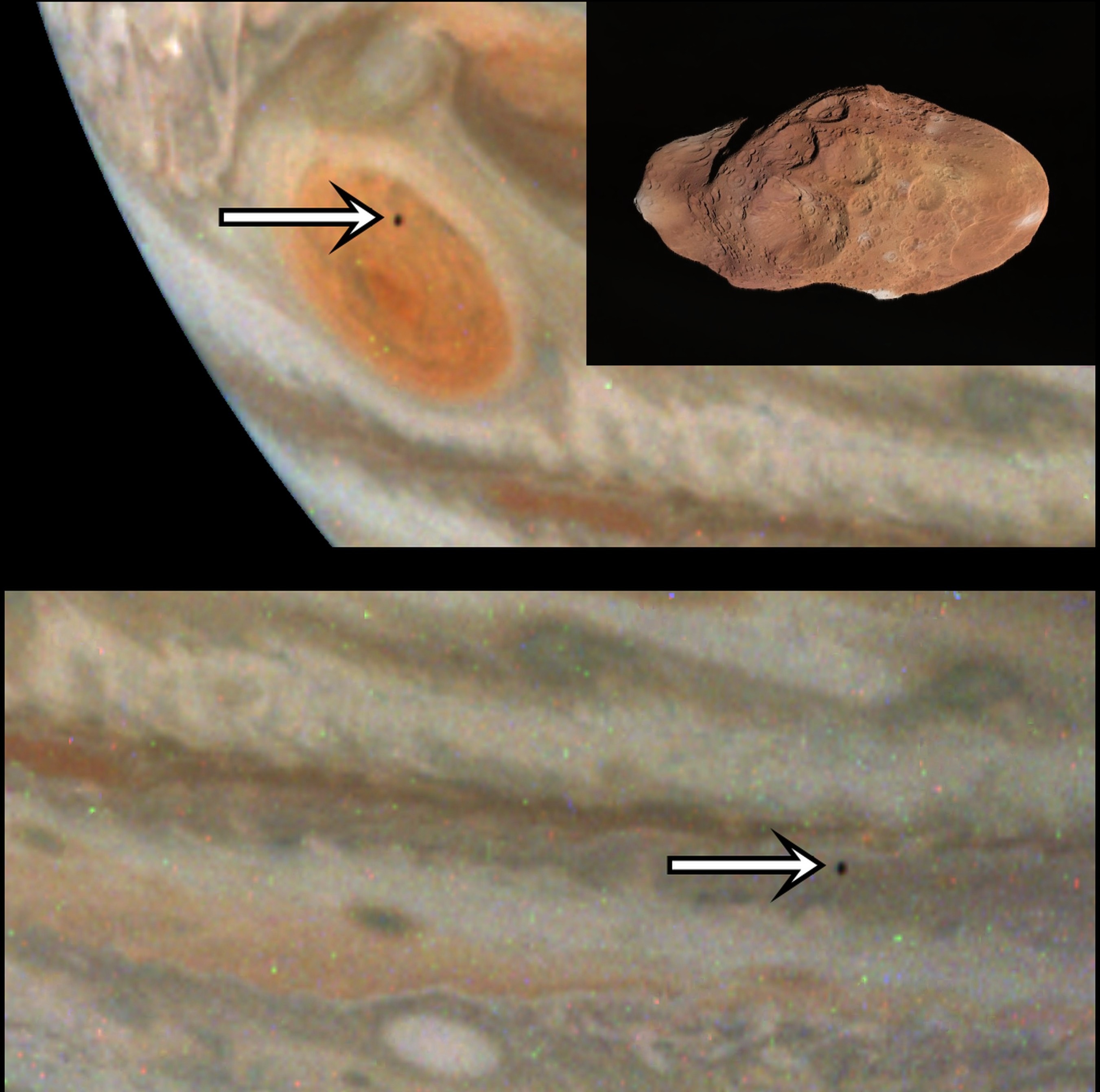 La pequeña luna Amaltea fotobomba de la sonda Juno de la NASA Foto de Júpiter, se ve súper linda