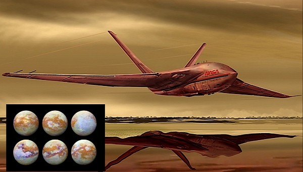 TitanAir concept and the Titan moon seen in infrared
