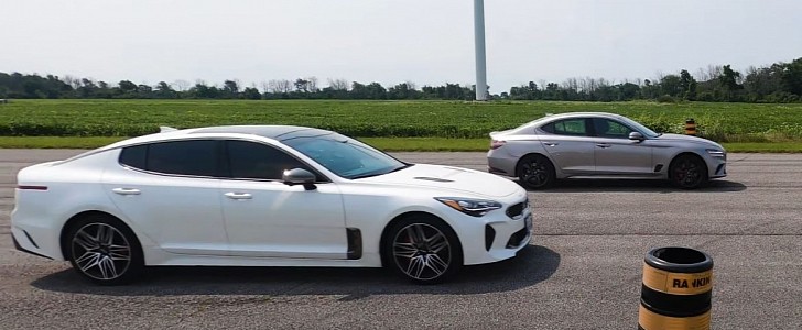 TLX Type S vs G70 vs Stinger GT Drag Race Proves There Is No Replacement for Displacement