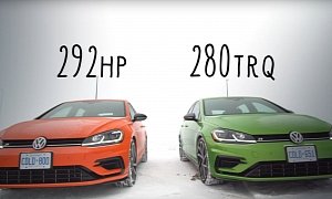 TNT Orange and Viper Green 2018 Golf R Duel Is About DSG vs. Manual