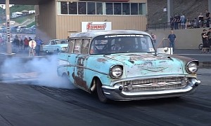 Tom Bailey's Beat-Up 1957 Chevy Wagon Returns to the Drag Strip, Runs 9s