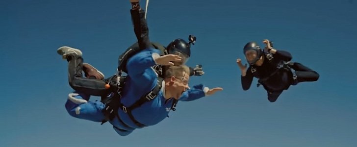 Tom Cruise and James Corden go skydiving from 15,000 feet