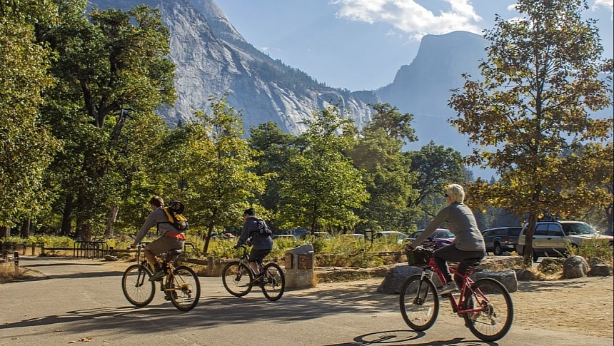 Cyclists in Yosemite