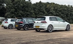 Top Gear Drag Races Golf R, GTI and GTD with Predictable Results