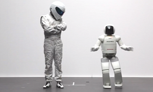 Top Gear Stig Not Impressed by Honda's Asimo Robot