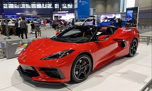 Torch Red Corvette Stingray Convertible on Display in Chi-Town Looking Expensive