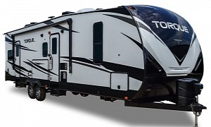 Torque Toy Hauler From Heartland RVs Can Sleep 8 People, Haul Light Vehicles