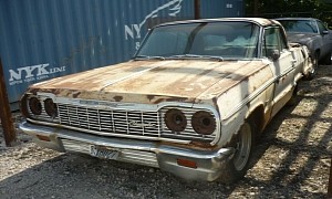 Totaled 1964 Chevrolet Impala SS Hides a Mysterious V8 as It Fights for Life