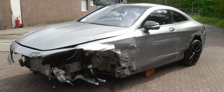 Totaled Mercedes S63 AMG Coupe Still Costs €90,000