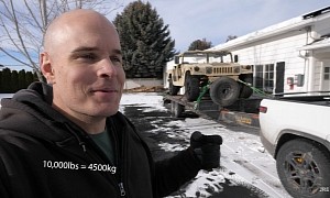 Towing a Hummer in Winter Is a Killing Job for the Rivian R1T, Expect the Unexpected