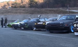 Toyota AE 86s Playing on the Circuit