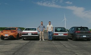 Toyota AE86 and VW Rabbit GTI Drag GR86 and Golf 8 GTI, Hilarious Battles Ensue