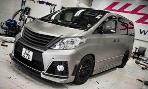 Toyota Alphard Gets Matte Grey Wrap in Hong Kong