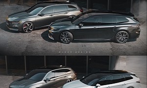 Toyota Camry and Honda Accord Engage in Digitally Altered, Elegant Wagon Battle