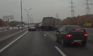 Toyota Camry Takes Out Three Cars with One Move in Russia