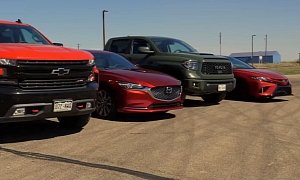 Toyota Camry TRD Drag Races Tundra TRD, Mazda6 Turbo and Silverado Join the War