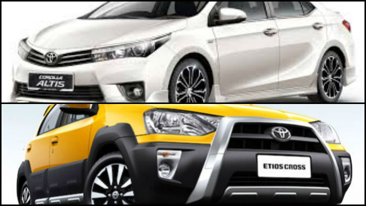 Toyota Corolla Altis and Toyota Etios Cross