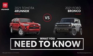 Toyota Fails to Throw Shade at Ford in 4Runner vs. Bronco Comparison Video