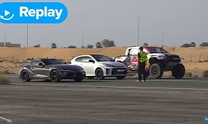Toyota GR Dakar Hilux Drags GR Yaris and GR Supra, Races Are Full of Nasty Surprises