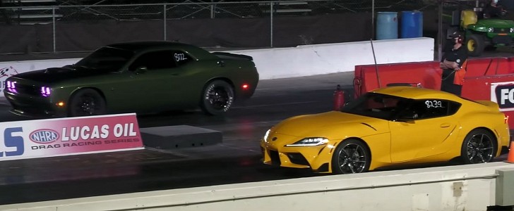 Toyota GR Supra takes on a Dodge Challenger Scat Pack