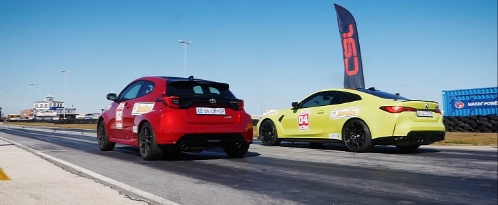 Toyota GR Yaris Drag Races BMW M4 Competition