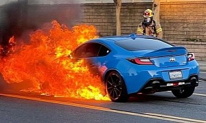 Toyota GR86 Pulls a Ghost Rider Stunt in the U.S., Ends Up in the Depths of Hell