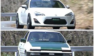 Toyota GT86 Races Original AE86 with Drift King Keiichi Tsuchiya