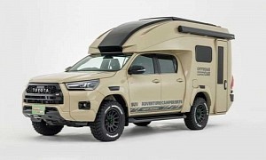 Toyota Hilux Gets Morphed Into an Off-Grid-Ready Motorhome With a Pop-Up Roof and Two Beds