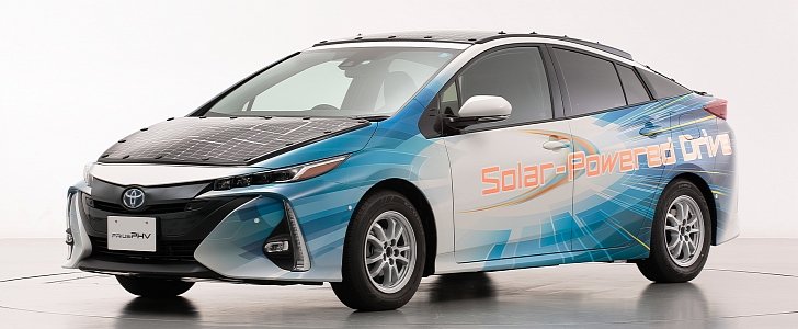 Solar-powered prototype based on Toyota Prius PHV