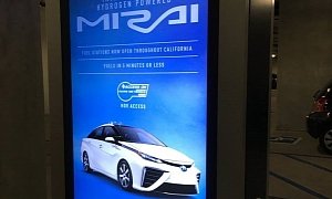 Toyota Mirai Fuel Cell Sedan Advertised on EV Charging Station Is Ironic