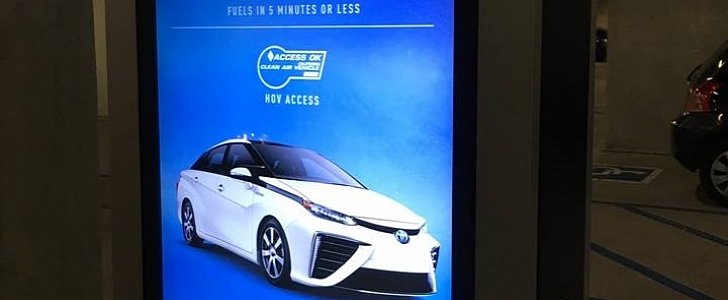 Toyota Mirai poster on charging station