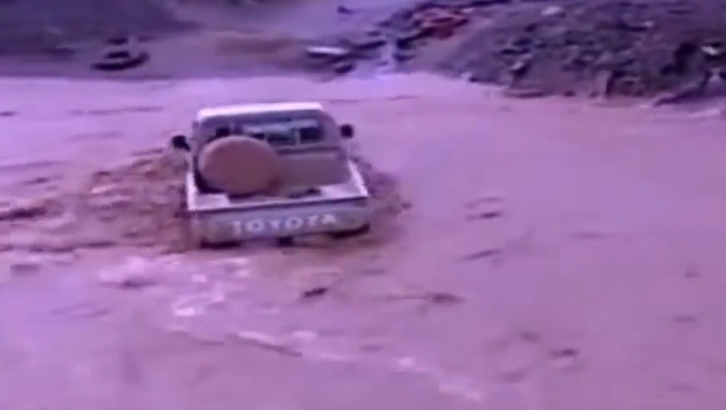 Toyota Pickup in the flood